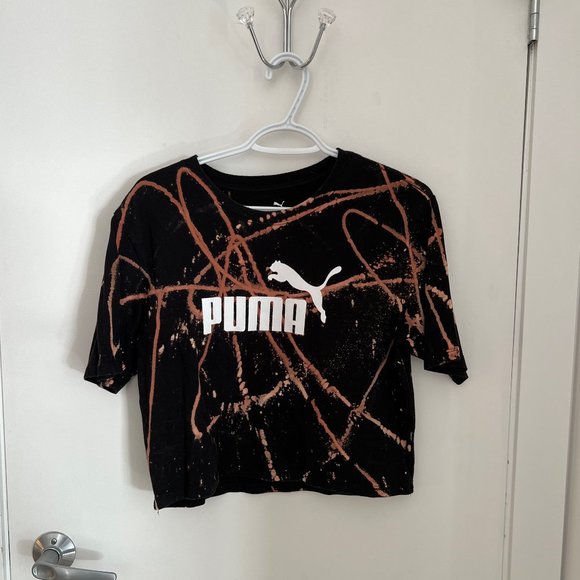 ✨Upcycled | Puma | Cropped T Shirt | Small | Black - Picture 11 of 12